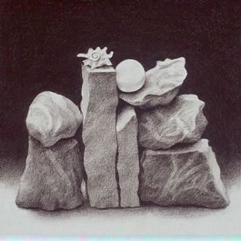 graphite on paper
8''x8''
The first in a long series of drawings and paintings of stones.

In the collection of Leah Koskimaki.